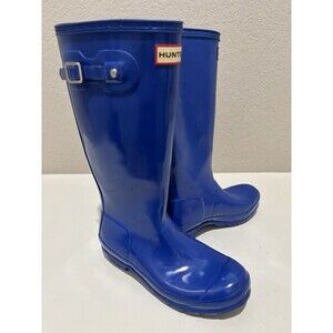 Hunter Blue Mid Calf Rain Boots Women’s 6